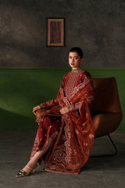 Emaan Adeel Verve Embroidered Raw Silk Unstitched 3Pc Suit - NOEMIE
