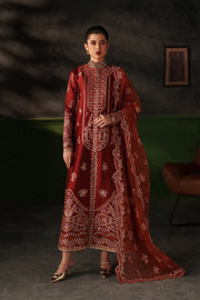 Emaan Adeel Verve Embroidered Raw Silk Unstitched 3Pc Suit - NOEMIE