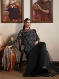Faiza Faisal Solene Embroidered Velvet Unstitched 3Pc Suit - NOIR