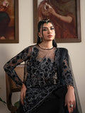 Faiza Faisal Solene Embroidered Velvet Unstitched 3Pc Suit - NOIR