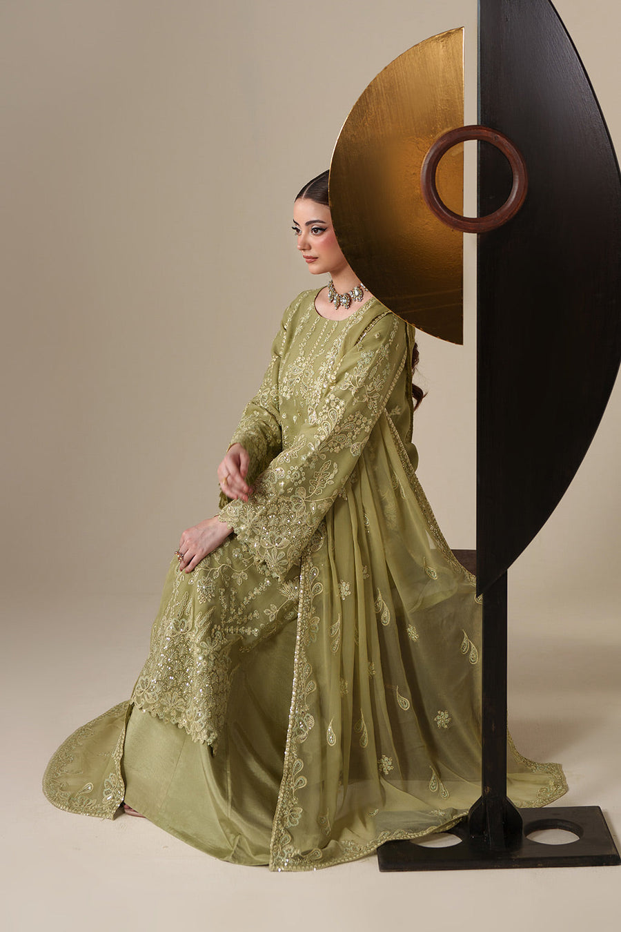 Emaan Adeel Nouvelle Embroidered Chiffon Unstitched 3Pc Suit - NOLA