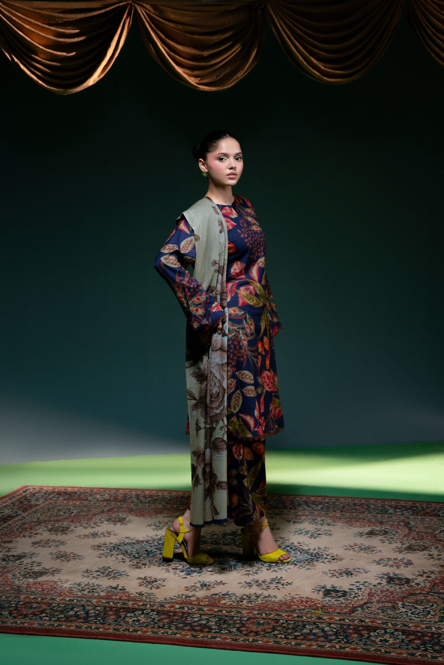 Feathers Digital Printed Dhanak Unstitched 3Pc Suit NOOR-E-JAHAN-FT429