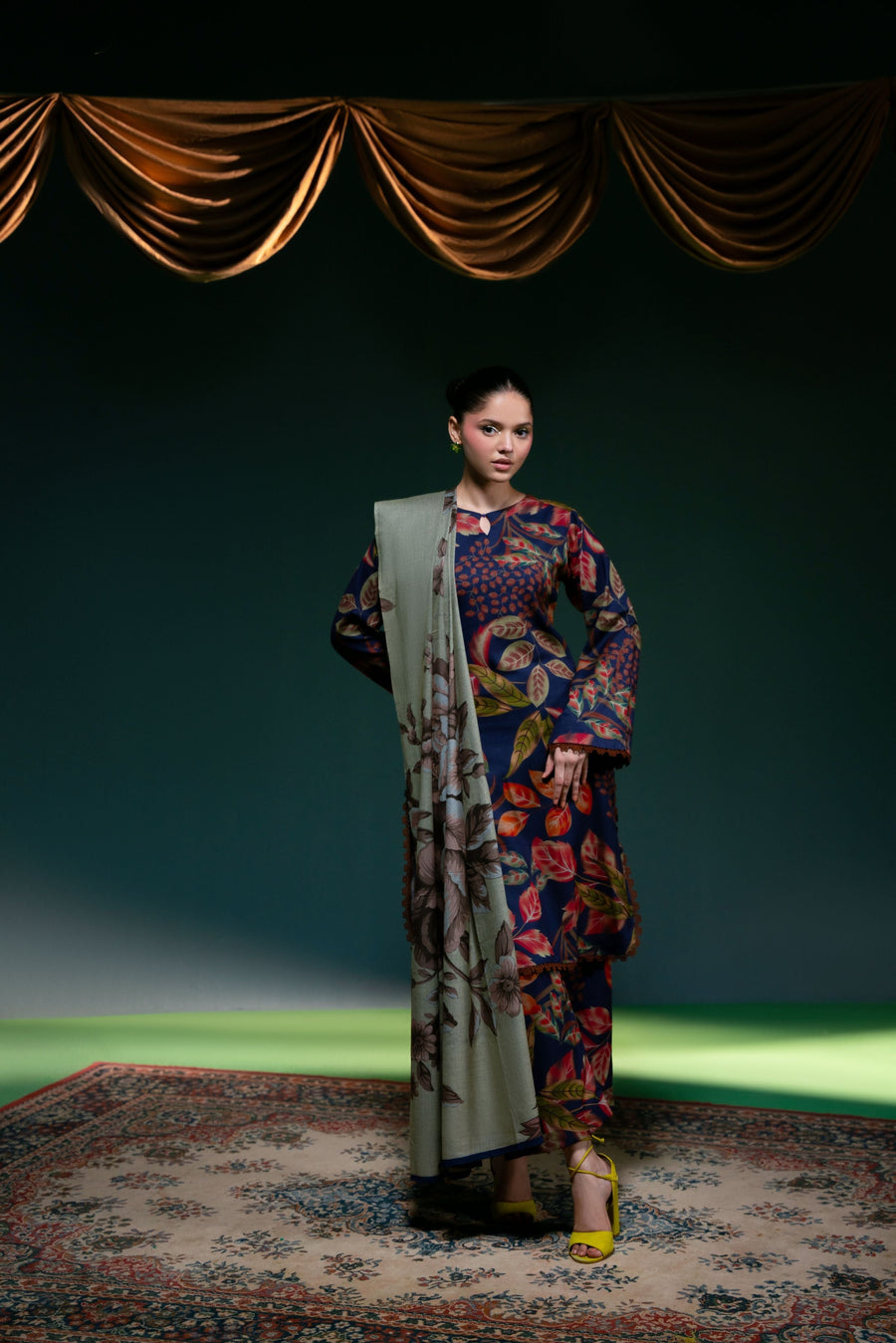 Feathers Digital Printed Dhanak Unstitched 3Pc Suit NOOR-E-JAHAN-FT429