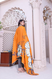 Feathers Digital Printed Khaddar Unstitched 3Pc Suit NOORANGI-FT163