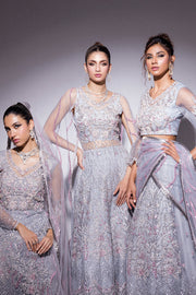 Best of Mushq Embroidered Net Unstitched 3Pc Suit BOM-07 Nora
