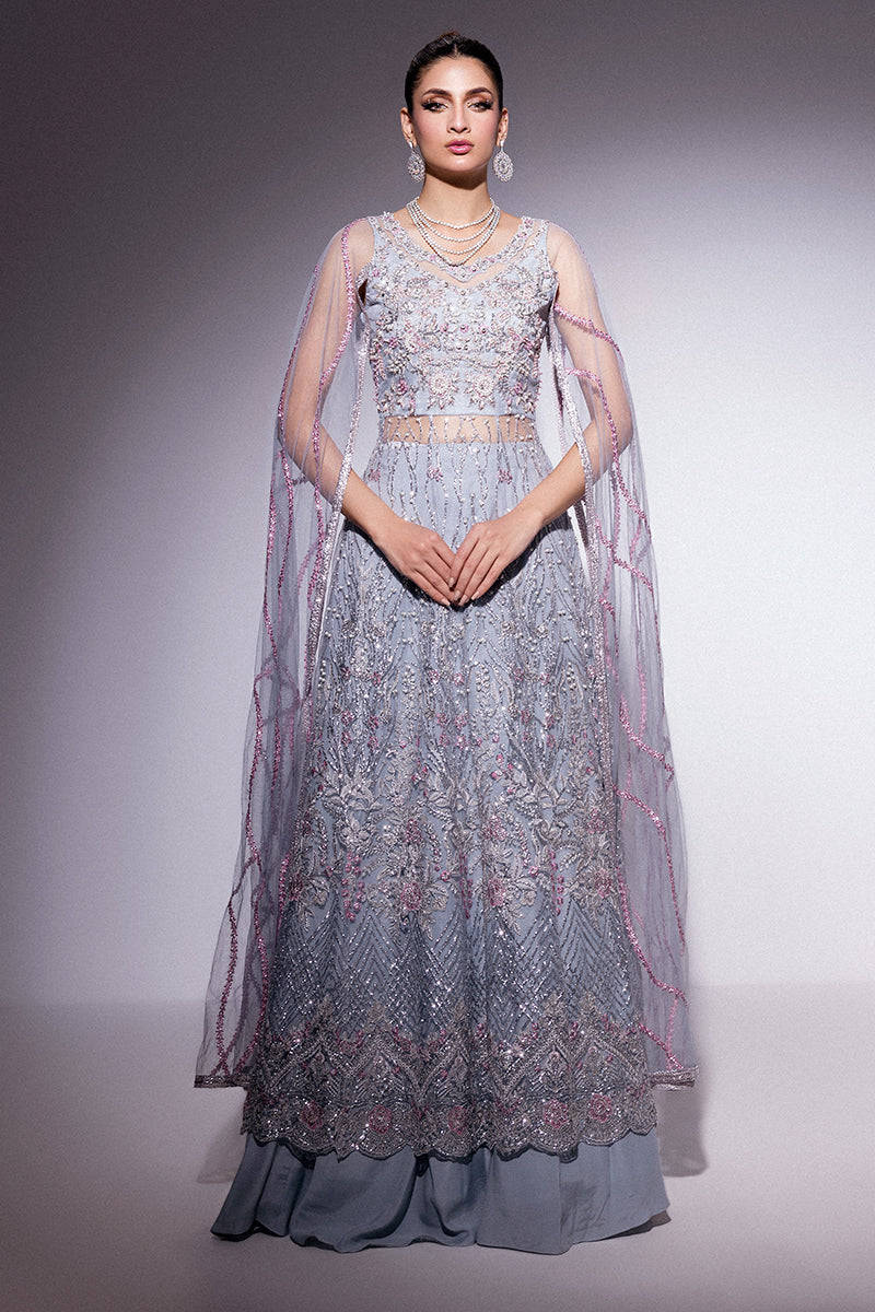 Best of Mushq Embroidered Net Unstitched 3Pc Suit BOM-07 Nora