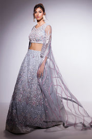 Best of Mushq Embroidered Net Unstitched 3Pc Suit BOM-07 Nora