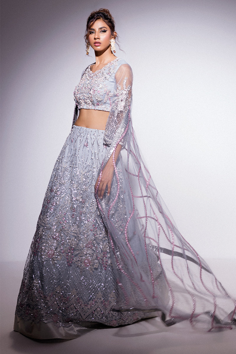 Best of Mushq Embroidered Net Unstitched 3Pc Suit BOM-07 Nora