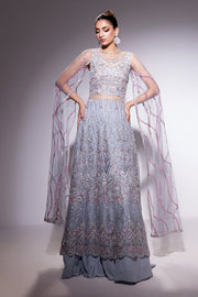Best of Mushq Embroidered Net Unstitched 3Pc Suit BOM-07 Nora