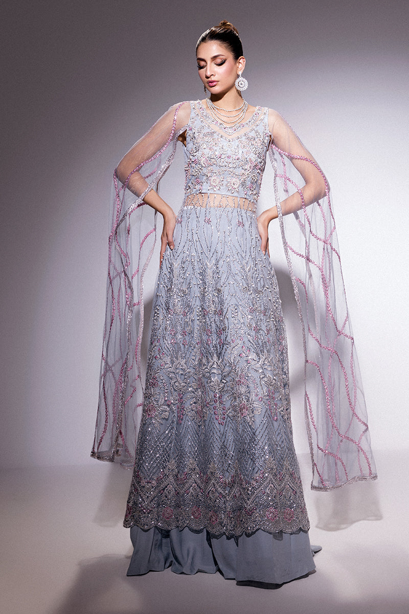 Best of Mushq Embroidered Net Unstitched 3Pc Suit BOM-07 Nora