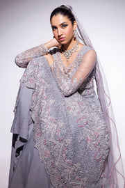 Best of Mushq Embroidered Net Unstitched 3Pc Suit BOM-07 Nora