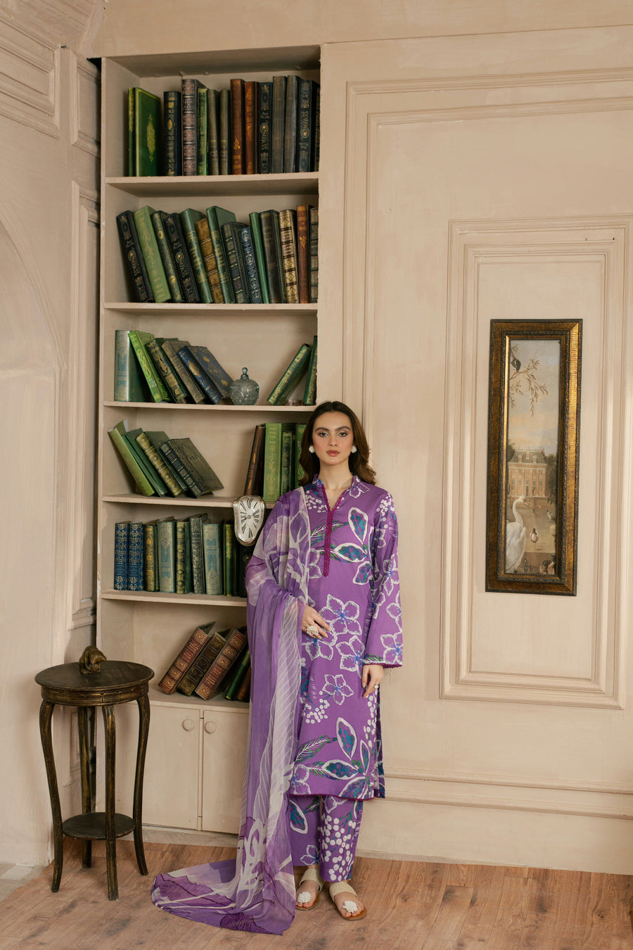 Feathers Dewdrop Unstitched Digital Printed Lawn 3Pc Suit NORQ-FT455
