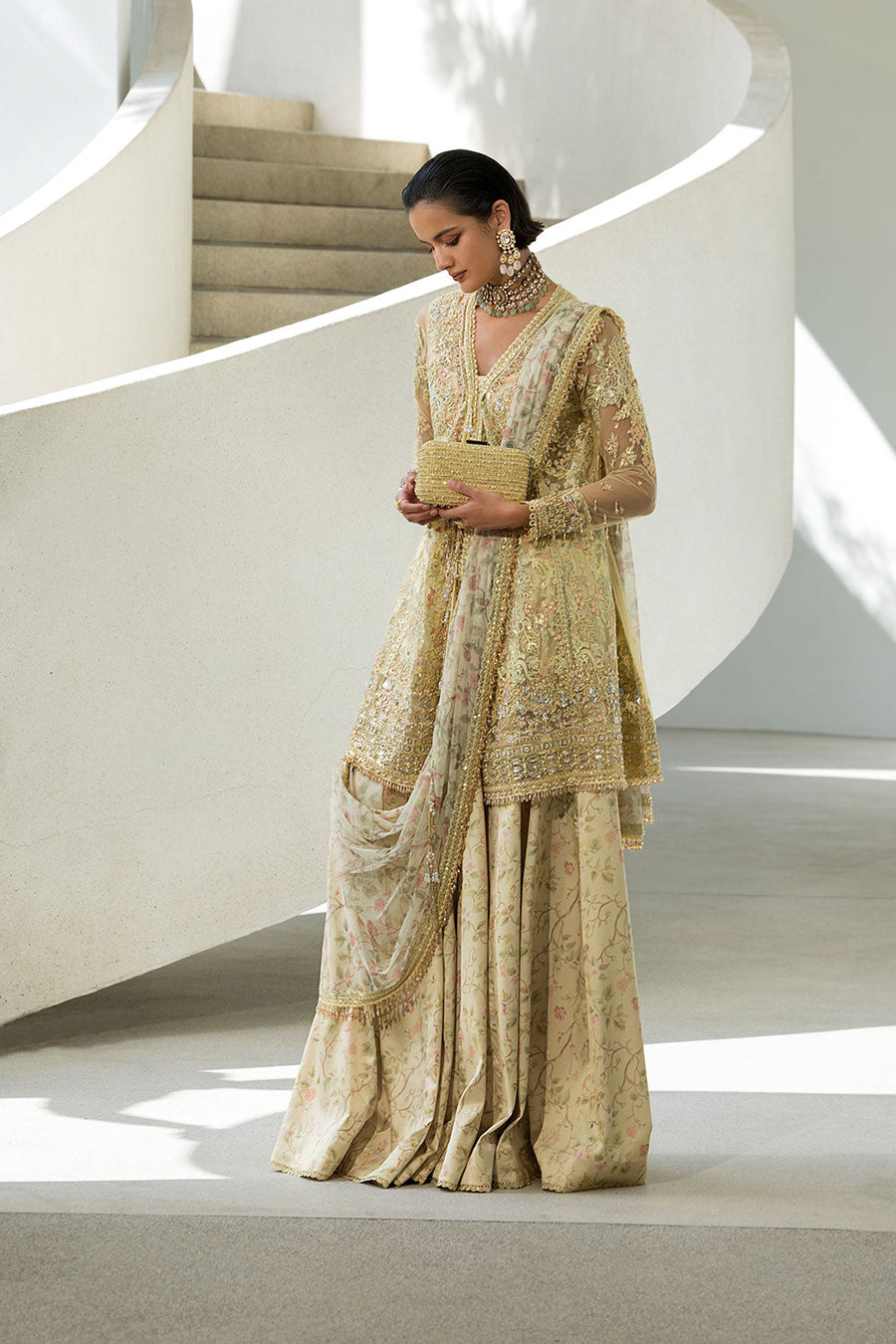 Sobia Nazir Nur Festive Embroidered Honey Net Unstitched 3Pc Suit NR26-01