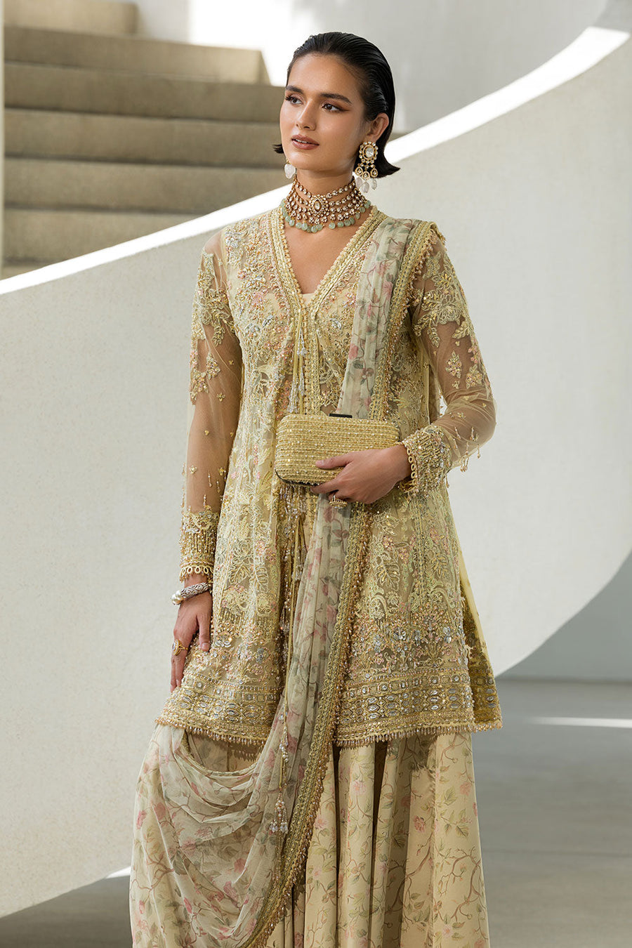 Sobia Nazir Nur Festive Embroidered Honey Net Unstitched 3Pc Suit NR26-01