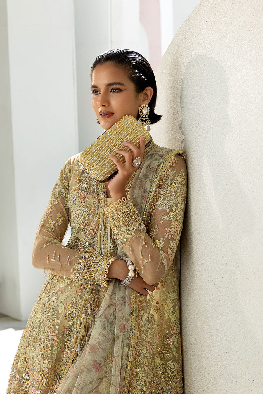 Sobia Nazir Nur Festive Embroidered Honey Net Unstitched 3Pc Suit NR26-01