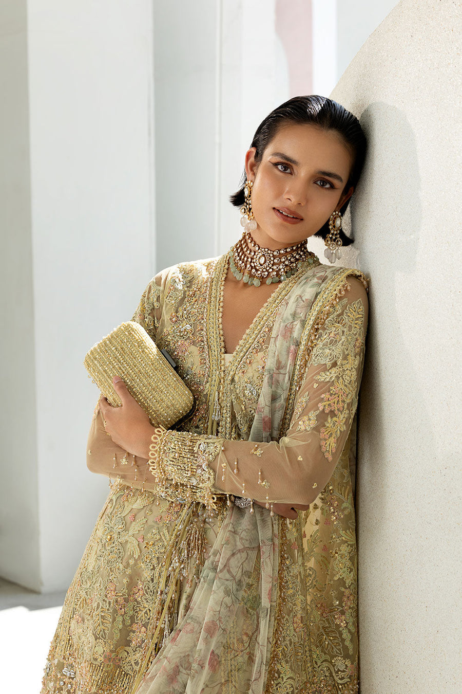 Sobia Nazir Nur Festive Embroidered Honey Net Unstitched 3Pc Suit NR26-01
