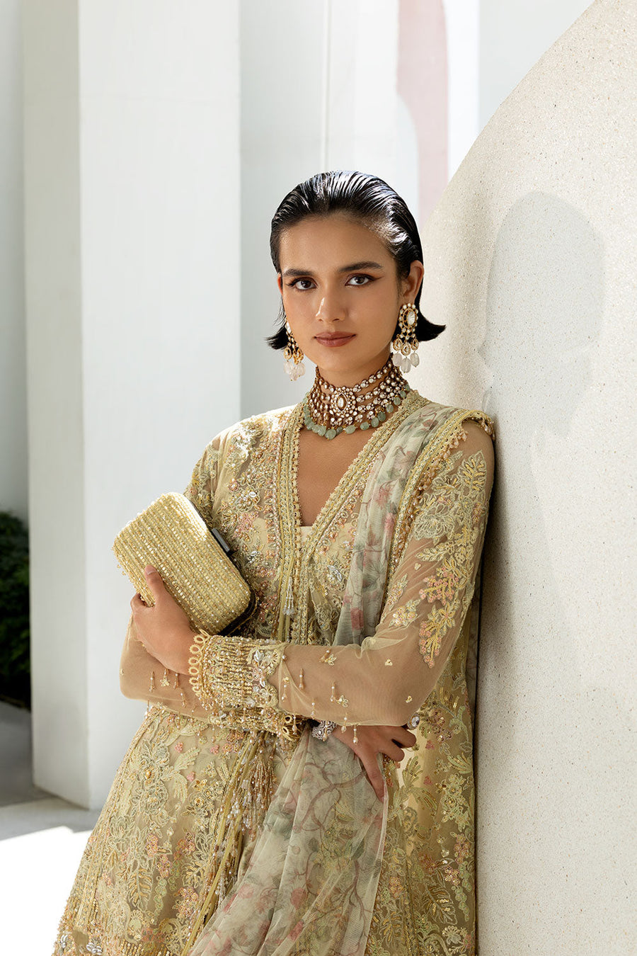 Sobia Nazir Nur Festive Embroidered Honey Net Unstitched 3Pc Suit NR26-01