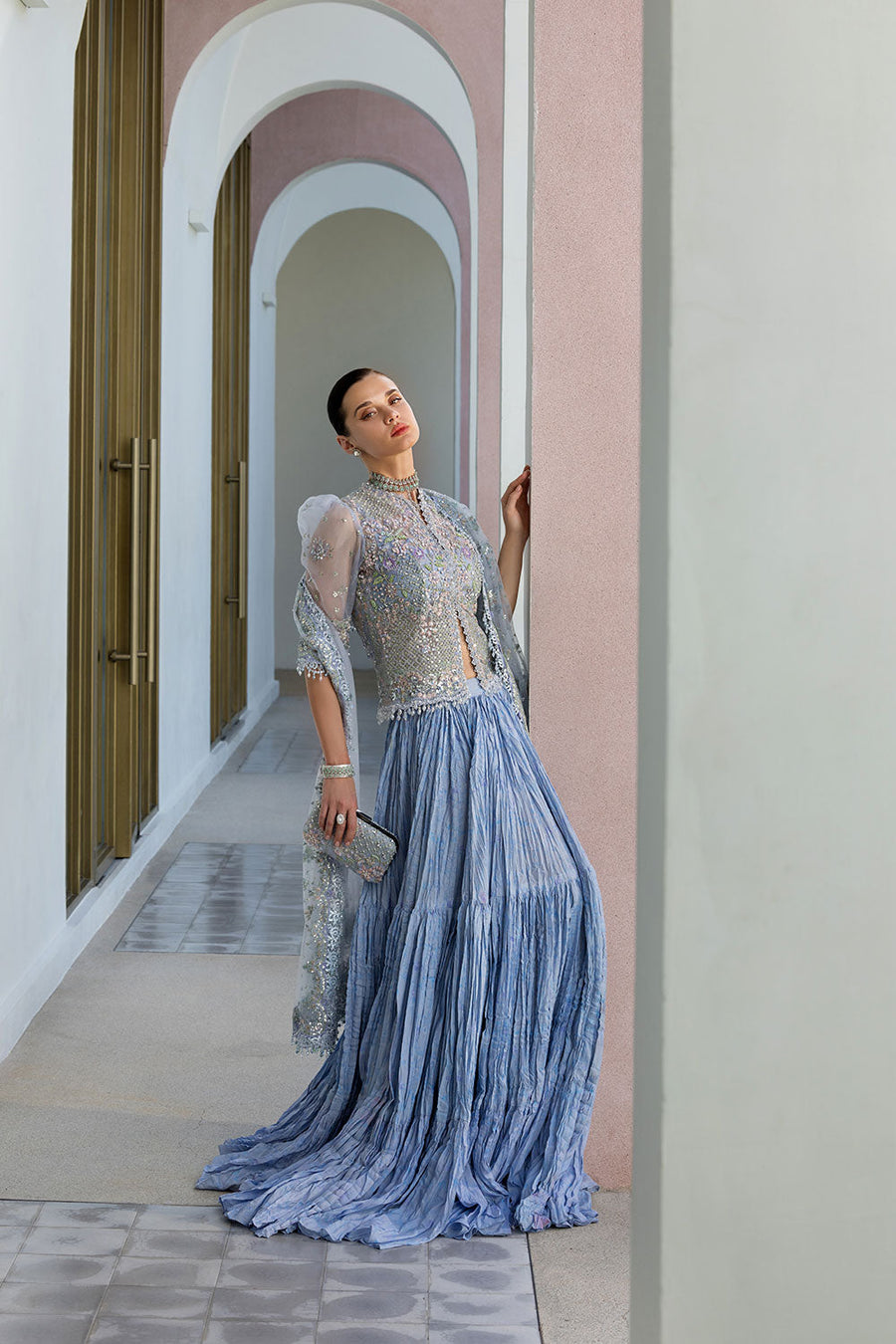 Sobia Nazir Nur Festive Embroidered Organza Unstitched 3Pc Suit NR26-02