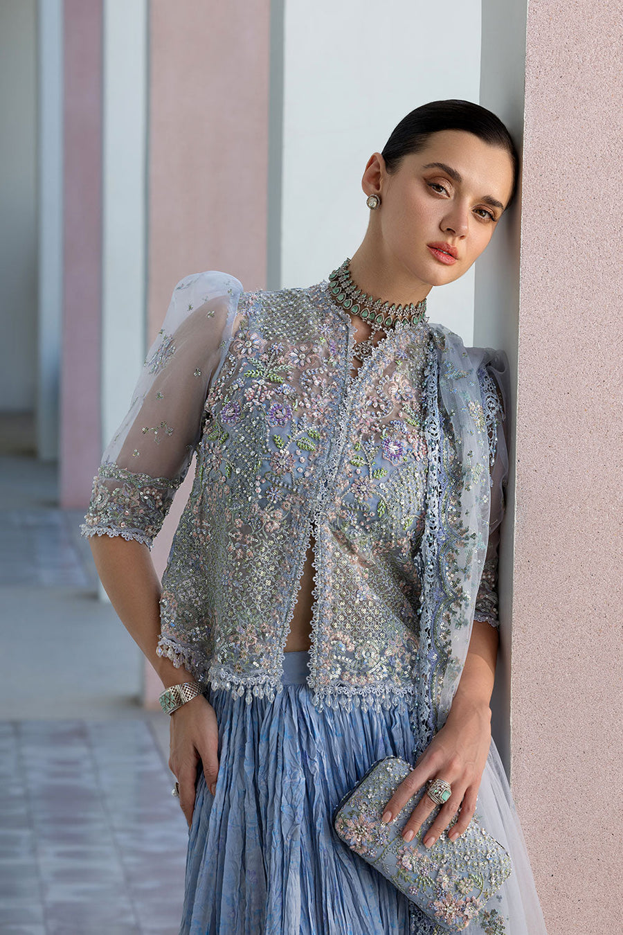 Sobia Nazir Nur Festive Embroidered Organza Unstitched 3Pc Suit NR26-02