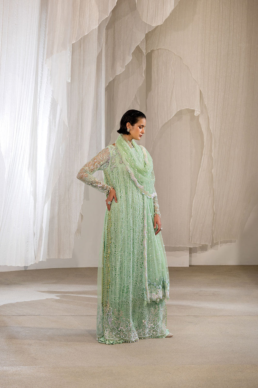 Sobia Nazir Nur Festive Embroidered Honey Net Unstitched 3Pc Suit NR26-03