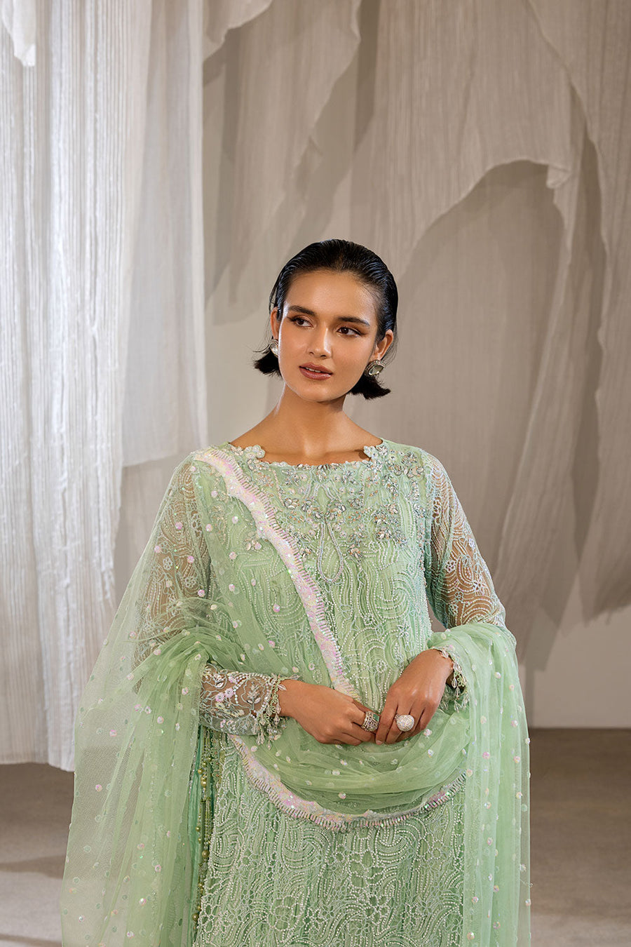 Sobia Nazir Nur Festive Embroidered Honey Net Unstitched 3Pc Suit NR26-03