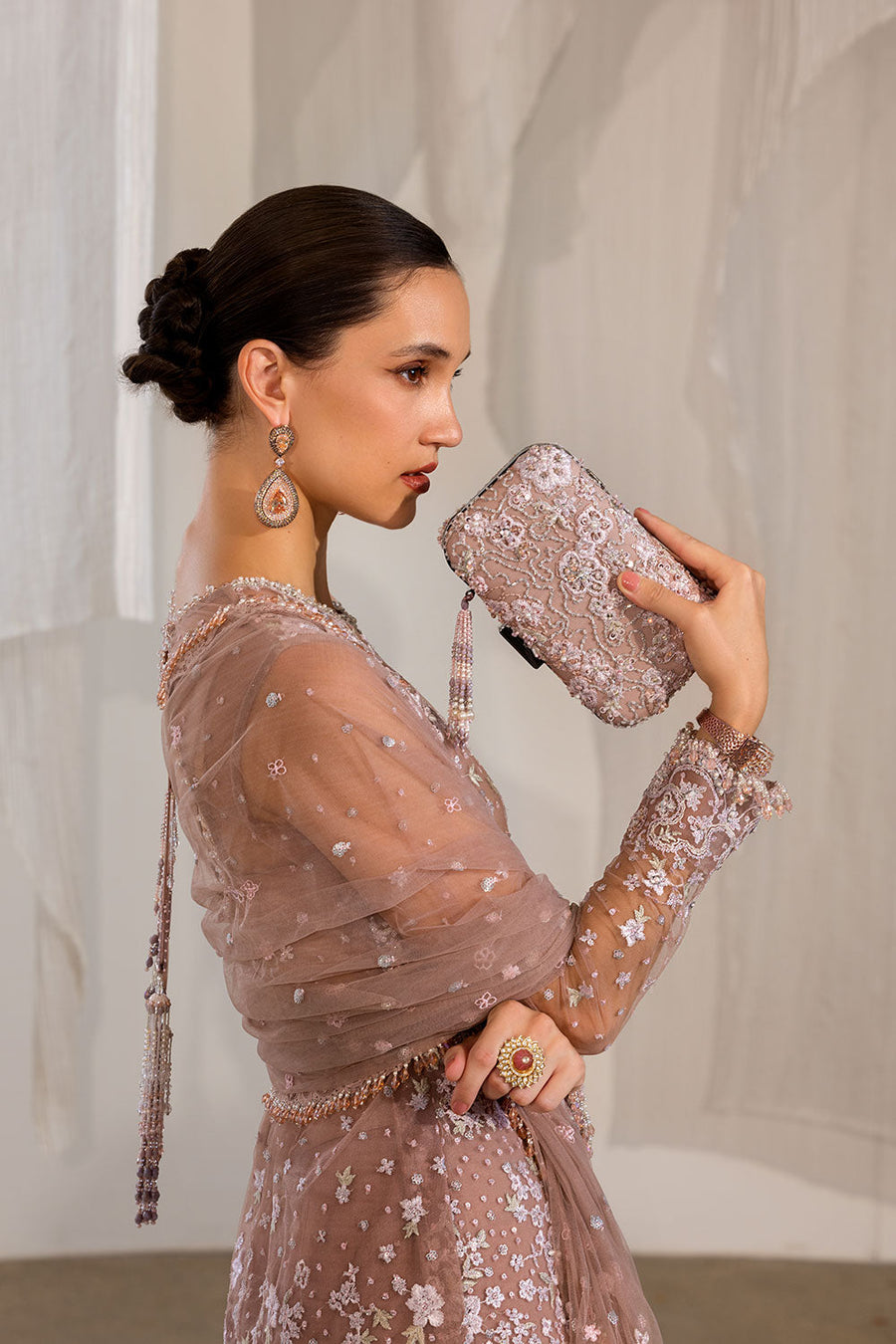 Sobia Nazir Nur Festive Embroidered Honey Net Unstitched 3Pc Suit NR26-04