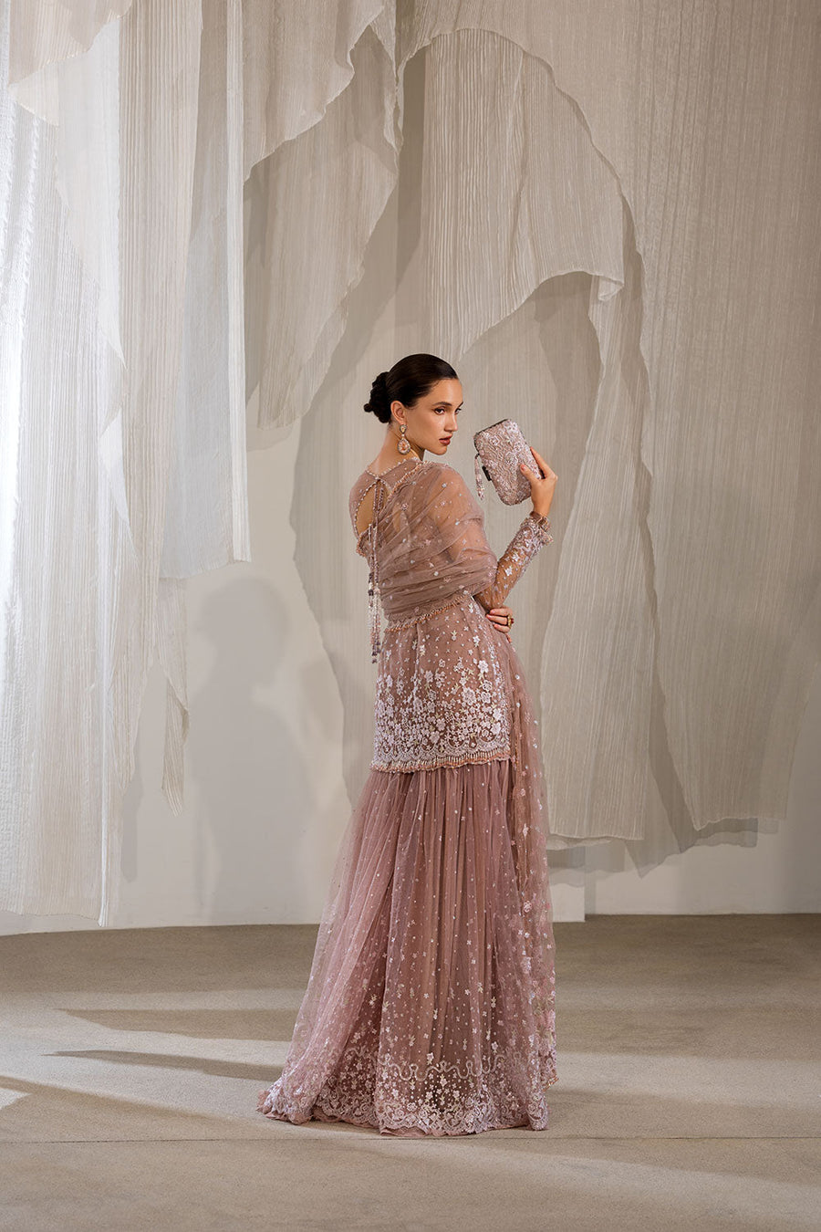 Sobia Nazir Nur Festive Embroidered Honey Net Unstitched 3Pc Suit NR26-04