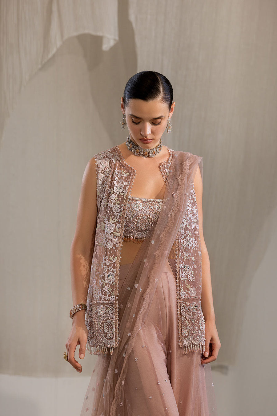 Sobia Nazir Nur Festive Embroidered Honey Net Unstitched 3Pc Suit NR26-04