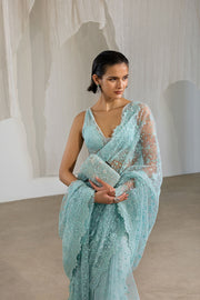 Sobia Nazir Nur Festive Embroidered Honey Net Unstitched Saree NR26-06