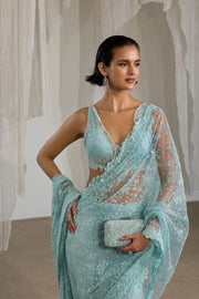 Sobia Nazir Nur Festive Embroidered Honey Net Unstitched Saree NR26-06