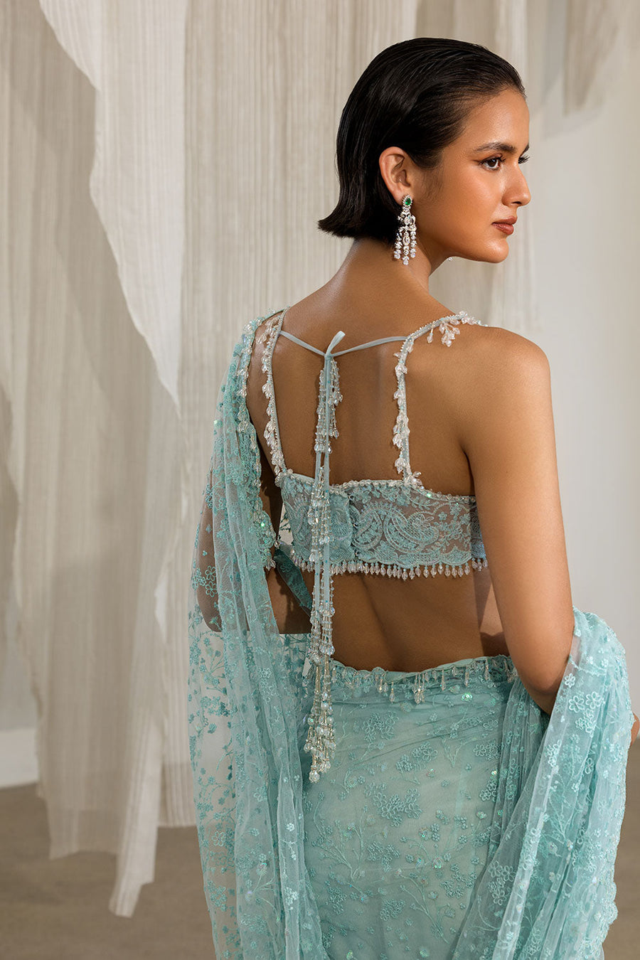 Sobia Nazir Nur Festive Embroidered Honey Net Unstitched Saree NR26-06