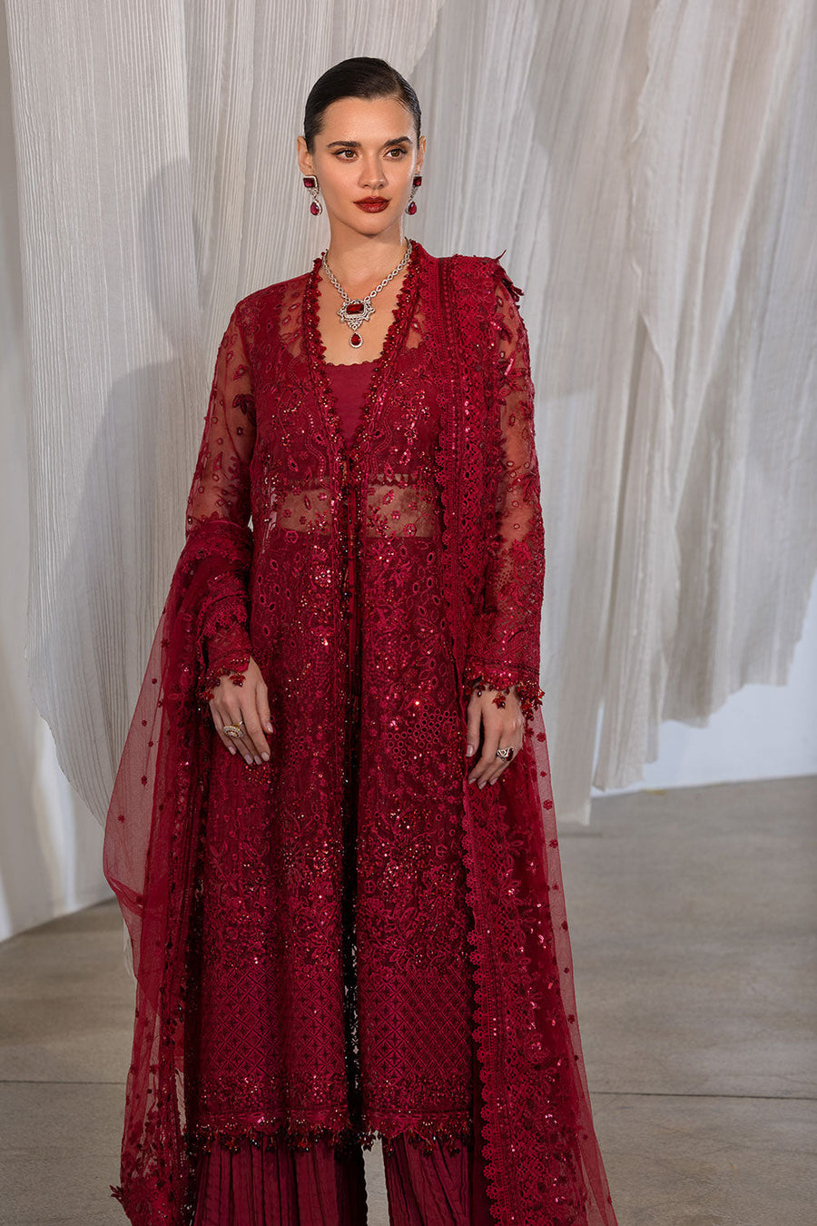 Sobia Nazir Nur Festive Embroidered Organza Unstitched 3Pc Suit NR26-07