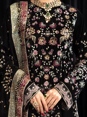 NUREH Maya Embroidered Velvet Unstitched 3Pc Suit NS-104 KIYARA