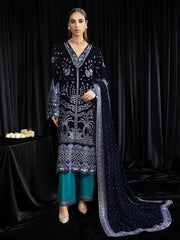 NUREH Maya Embroidered Velvet Unstitched 3Pc Suit NS-105 SAFEENA