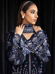 NUREH Maya Embroidered Velvet Unstitched 3Pc Suit NS-105 SAFEENA