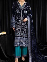 NUREH Maya Embroidered Velvet Unstitched 3Pc Suit NS-105 SAFEENA