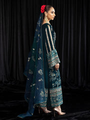 NUREH Maya Embroidered Velvet Unstitched 3Pc Suit NS-107 LEHAR