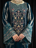 NUREH Maya Embroidered Velvet Unstitched 3Pc Suit NS-107 LEHAR
