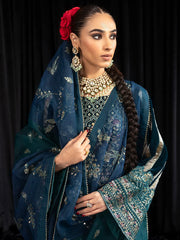 NUREH Maya Embroidered Velvet Unstitched 3Pc Suit NS-107 LEHAR