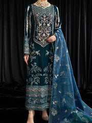 NUREH Maya Embroidered Velvet Unstitched 3Pc Suit NS-107 LEHAR