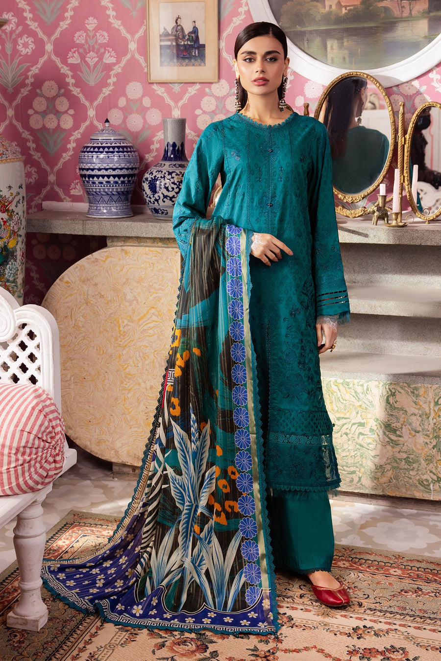 Nureh Maya Embroidered Lawn Dobby Unstitched 3Pc Suit NS-110