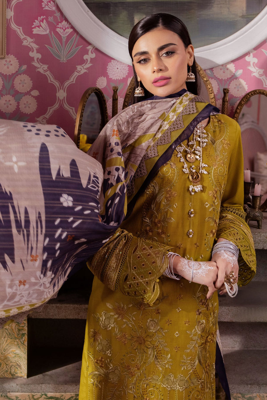 Nureh Maya Embroidered Lawn Dobby Unstitched 3Pc Suit NS-111