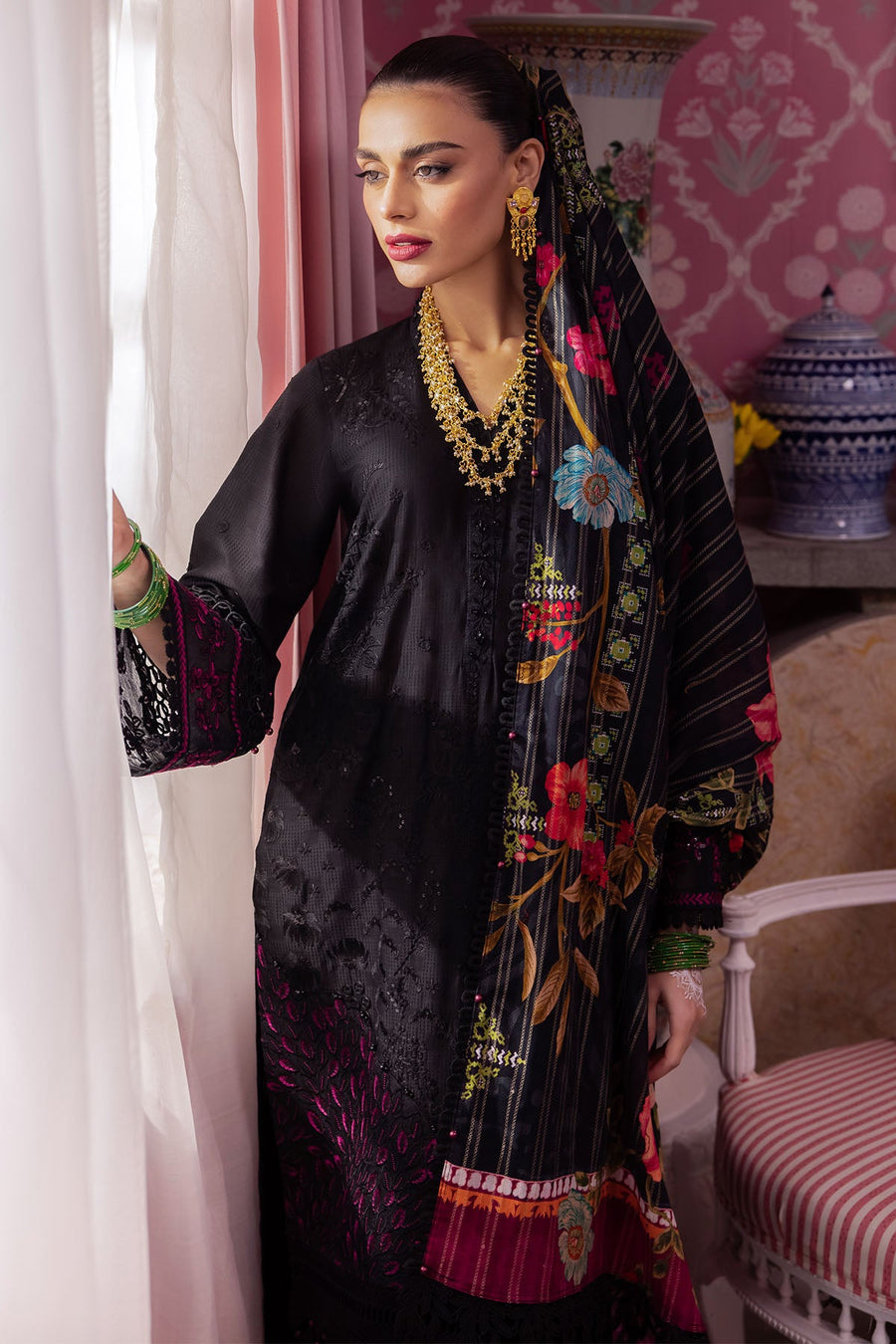 Nureh Maya Embroidered Lawn Dobby Unstitched 3Pc Suit NS-114