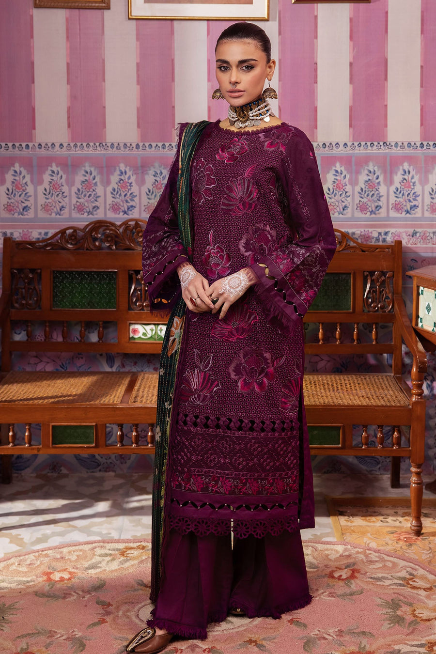 Nureh Maya Embroidered Lawn Dobby Unstitched 3Pc Suit NS-115