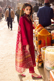 Nureh Bazar Embroidered Chikankari Lawn Unstitched 3Pc Suit NS-124
