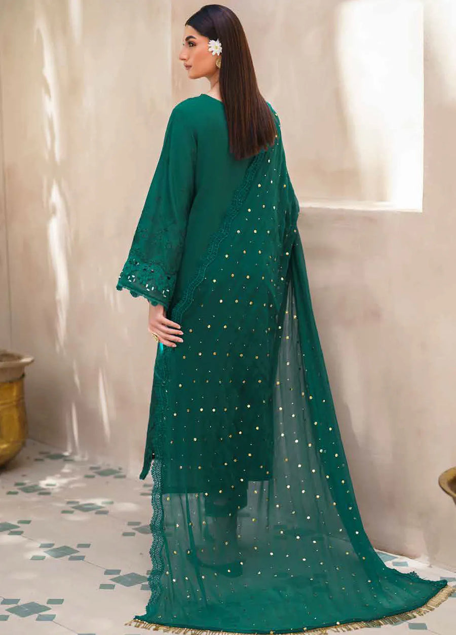 Nureh Bazaar Dhoop Kinaray Chikankari Lawn Unstitched 3Pc Suit NS-135