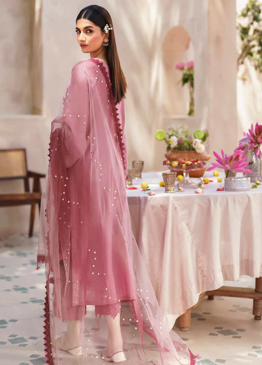 Nureh Bazaar Dhoop Kinaray Chikankari Lawn Unstitched 3Pc Suit NS-136
