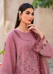 Nureh Bazaar Dhoop Kinaray Chikankari Lawn Unstitched 3Pc Suit NS-136