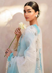 Nureh Bazaar Dhoop Kinaray Chikankari Lawn Unstitched 3Pc Suit NS-140