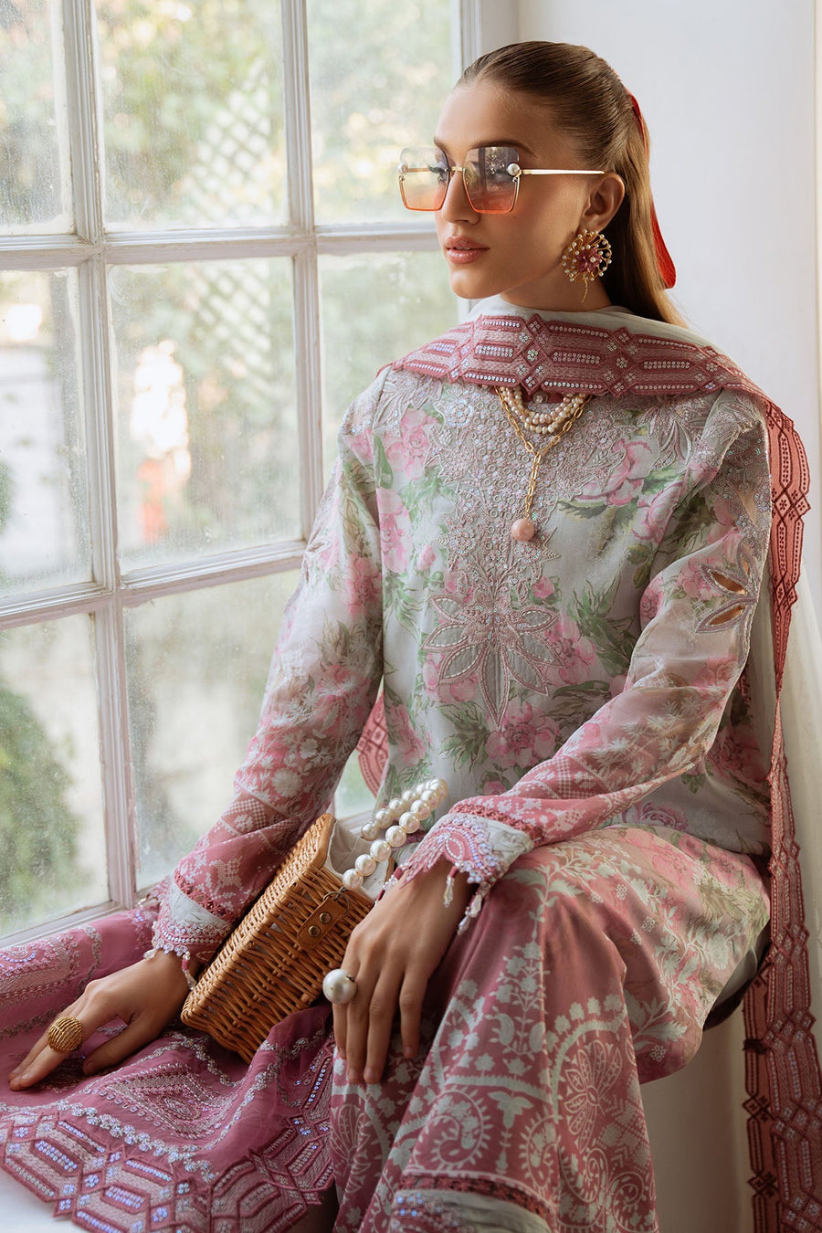 NUREH Maya Embroidered Swiss Lawn Unstitched 3Pc Suit NS-147